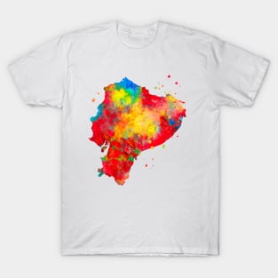 Ecuador Map Watercolor Painting T-Shirt